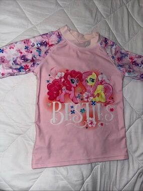 3T My Little Pony Pink Girls' Short Sleeve Swim Shirt rash guard